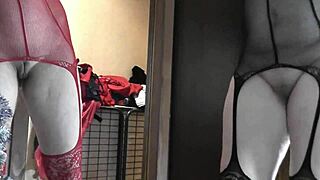 old milf mommy seduces teen bisexual cutie hairy pussy big ass lingerie christmas tree taboo