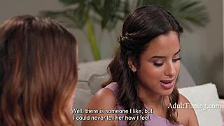 colombian stepmom vivianne desilva and tiny stepdaughter isabella jules dive into passionate pussy licking