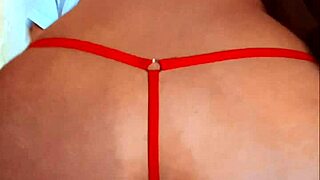 Sexy latina in lingerie performs teasing striptease shaking her pretty ass and natural tits close up