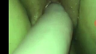 my wife stretches her tight pussy wide open with that massive 10 inch dildo part two