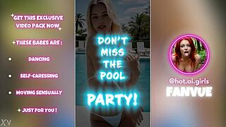 Ai Blondes with Big Tits and Ass Explode at Pool Party Pics!