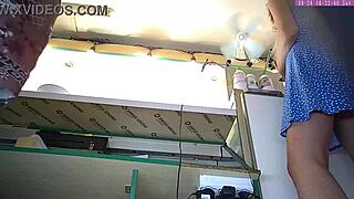 sexy blonde stepsis flashes thong upskirt on hidden work cam part 18