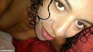 jade slut flashes juicy shaved pussy in rio fishnets close up