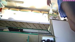 sexy blonde stepsis flashes thong upskirt on hidden work cam part 18