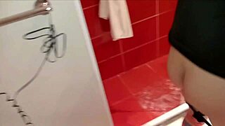 Peeing with husband in bathroom while dressed as woman feels wild