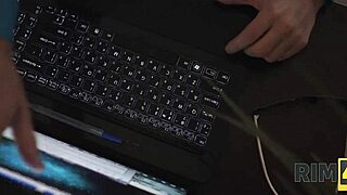 artem skips smartphone for babe's hot rimjob blowjob and facial finish instead