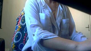 damn hot secretary no panties mini skirt drops bra fingers wet pussy moaning at work