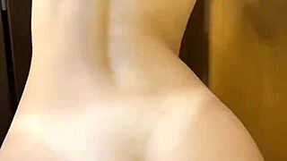 big ass college babe bends over post-shower for wild dorm pussy ride