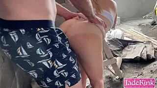 sneaky daddy fucks big ass girlfriend pov on construction site 😈🔨💦