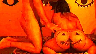 halloween stepmom rams stepson's cock in haunted red house horror fuck