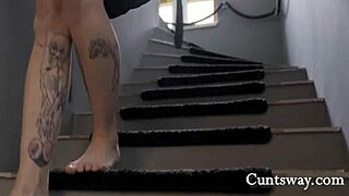 wanna see my curly tattooed wife get strap-on pounded by her ginger girl??