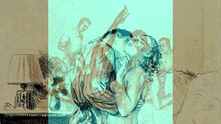 vintage hairy erotic art teases antique retro curves in soft shadowed poses