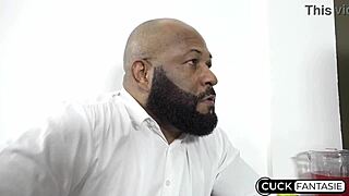 maid seduces boss and cuck husband in steamy interracial workout domination play part 1