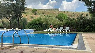 hey pool guy your strong hands on me got me so wet wanna bend me over in this bath now?