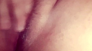 watch my small foreskin dick explode while she fingers her juicy teen pussy! part 2