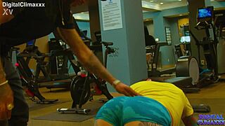 busty latina milf bianca bailee drilled by gym trainer's bbc in rough workout