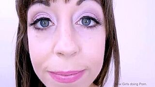 Horny Brunette Teen Model Swallows Cum in Daddy's Sofa Audition Fuck