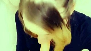 Adorable Shemale Slut Kneels for Horny Cock Worship