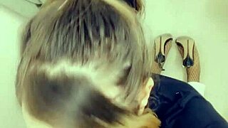 Adorable Shemale Slut Kneels for Horny Cock Worship