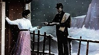 Vintage erotic Christmas scenes unfold