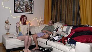 omg stepmom's christmas outfit try-on got me pounding her wildly cumshot finish 😂🎄💦