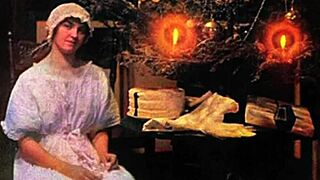 Vintage erotic Christmas scenes unfold