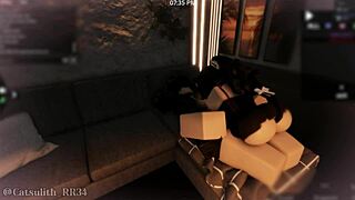 Cute catgirl bends over for rough doggystyle creampie after kissing missionary game sex with follower