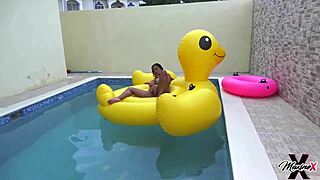 Maxine X's huge tits bounce wildly as she fingers her fat ass to orgasmic bliss!