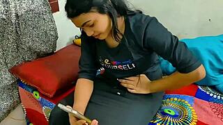 rahul pounds girlfriend and wife pussy rough on bed in dirty threesome party