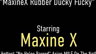Maxine X's huge tits bounce wildly as she fingers her fat ass to orgasmic bliss!