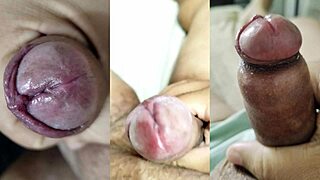 Watch me jerk my tiny foreskin dick while gf cums hard on her juicy tits