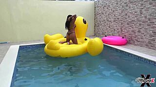 Maxine X's huge tits bounce wildly as she fingers her fat ass to orgasmic bliss!