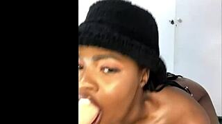 this nasty ebony chick spits licks squirts and takes deep pussy pounds from her lover