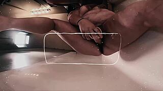 Sexy BBW Milf Toys Fat Pussy in Shower Squirting Dildo Vibes