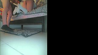 cute college girl sneaks neighbor in room films him pounding her tight pussy solo