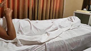 Stepson Catches Stepmom Masturbating Shares Hotel Room Quickie Fuck