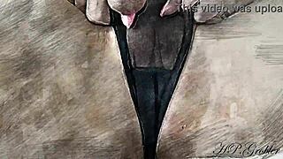 wanna see her rub shaved pussy in erotic motion?