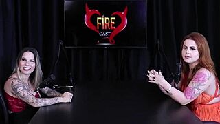 Naughty Isadora Close Teases in Sheer Red During Wild Porn Cast Interview Part 2