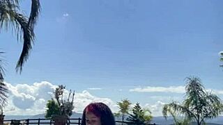 wanna see this chubby ebony babe farting wildly by the pool?