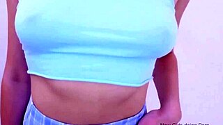 Chic brunette model surrenders to producer's seductive sofa massage and cum swallow