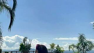 wanna see this chubby ebony babe farting wildly by the pool?