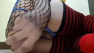 you won't believe this sissy stretching her hole with multiple dildos before huge finish