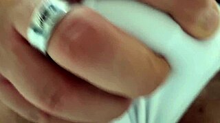sensual hard cock close-up in sexy slips teases before massive cumshot explosion