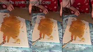 Wearing big eyeglasses for asmr acrylic art bloom in mist part 1