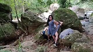 We hit the forest for final outdoor fuck, alexachris20 cums on my leg