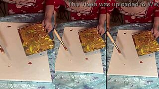 Wearing big eyeglasses for asmr acrylic art bloom in mist part 1