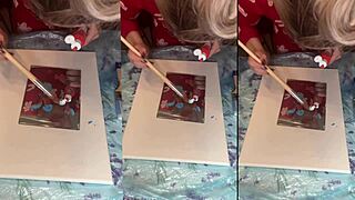 Wearing big eyeglasses for asmr acrylic art bloom in mist part 1