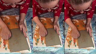 Wearing big eyeglasses for asmr acrylic art bloom in mist part 1