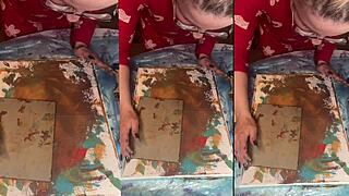 Wearing big eyeglasses for asmr acrylic art bloom in mist part 1