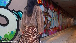 Dominicano pounds Italian beauty's big pussy missionary under Barcelona bridge with monster cock creampie.